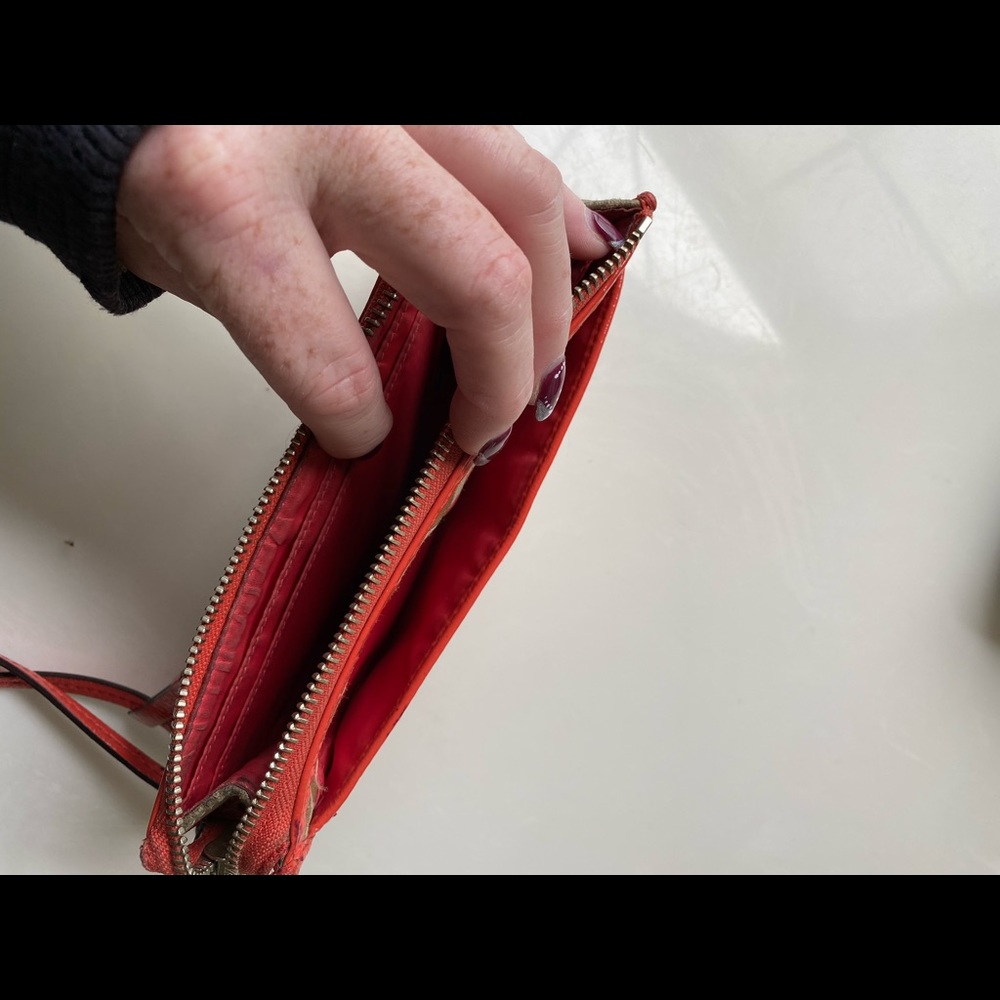 Coach Orange Floral Wallet Gem